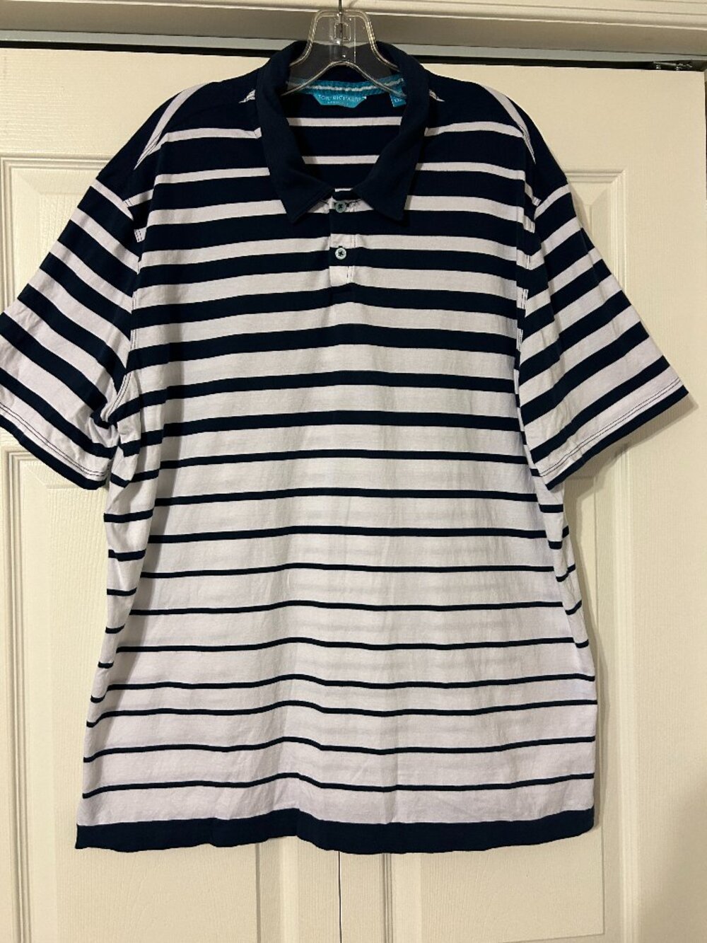 Mens TORI RICHARD Sz XXL Striped Shark Polo 100% Cotton Shirt